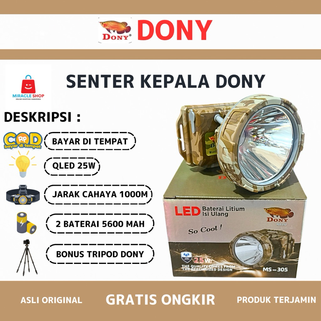 DONY Senter Kepala DONY Type MS-305| LED 25W