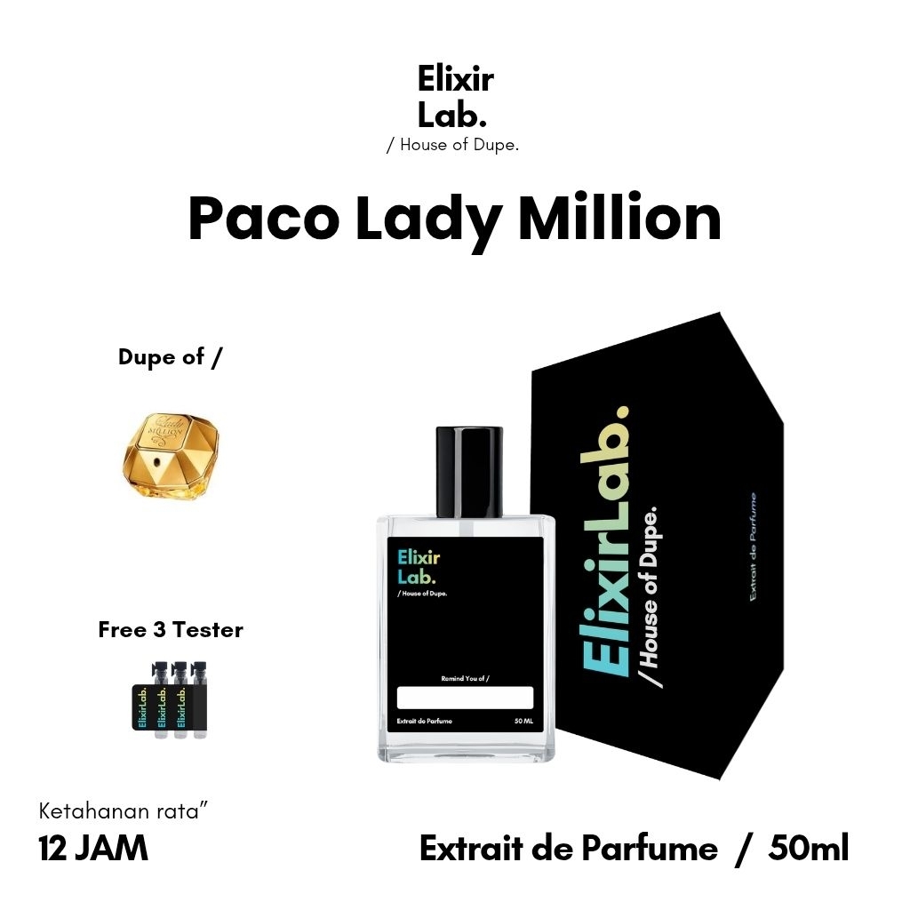 Parfum Paco Lady Million Dupe by ElixirLab - EDP Extrait de Parfume 50ml Wanita
