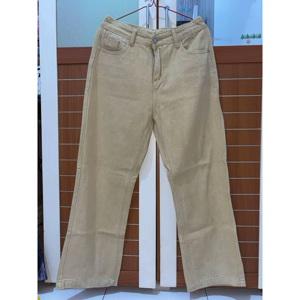 HightWaist Jeans Kulot Khaki