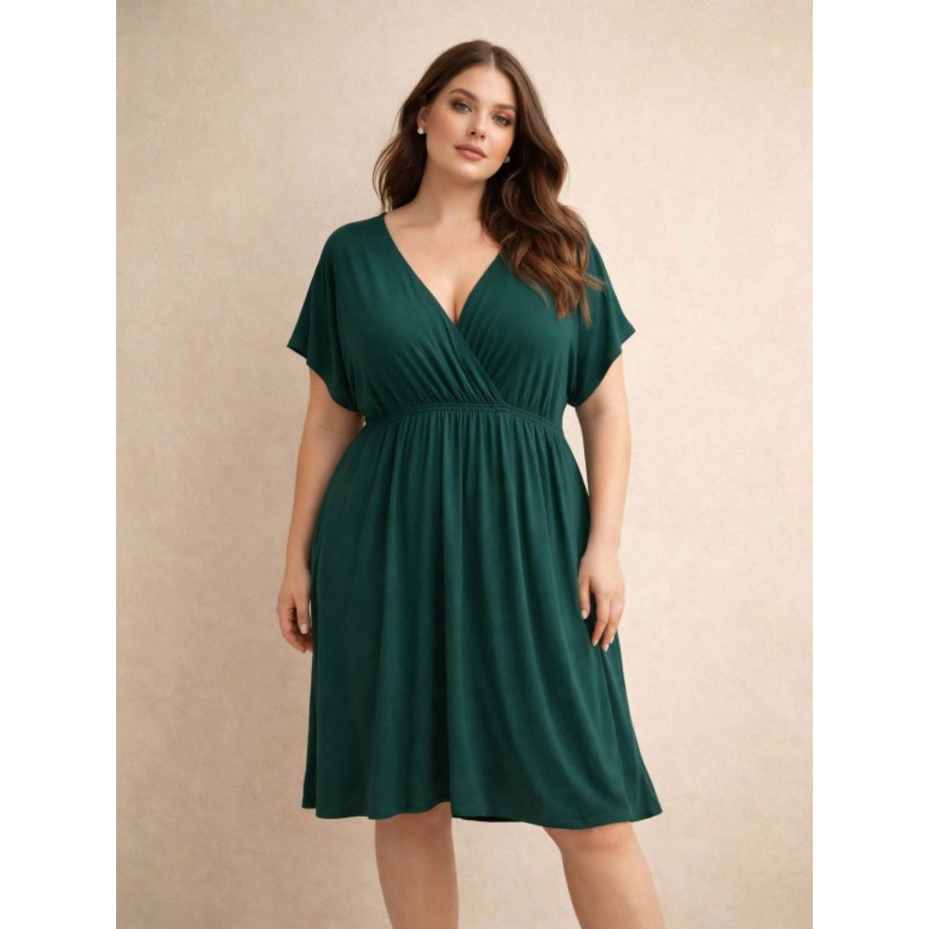 DRESS BIG SIZE AMAZON ESSENTIALS WOMEN WAISTED MINI DRESS (L130-150)