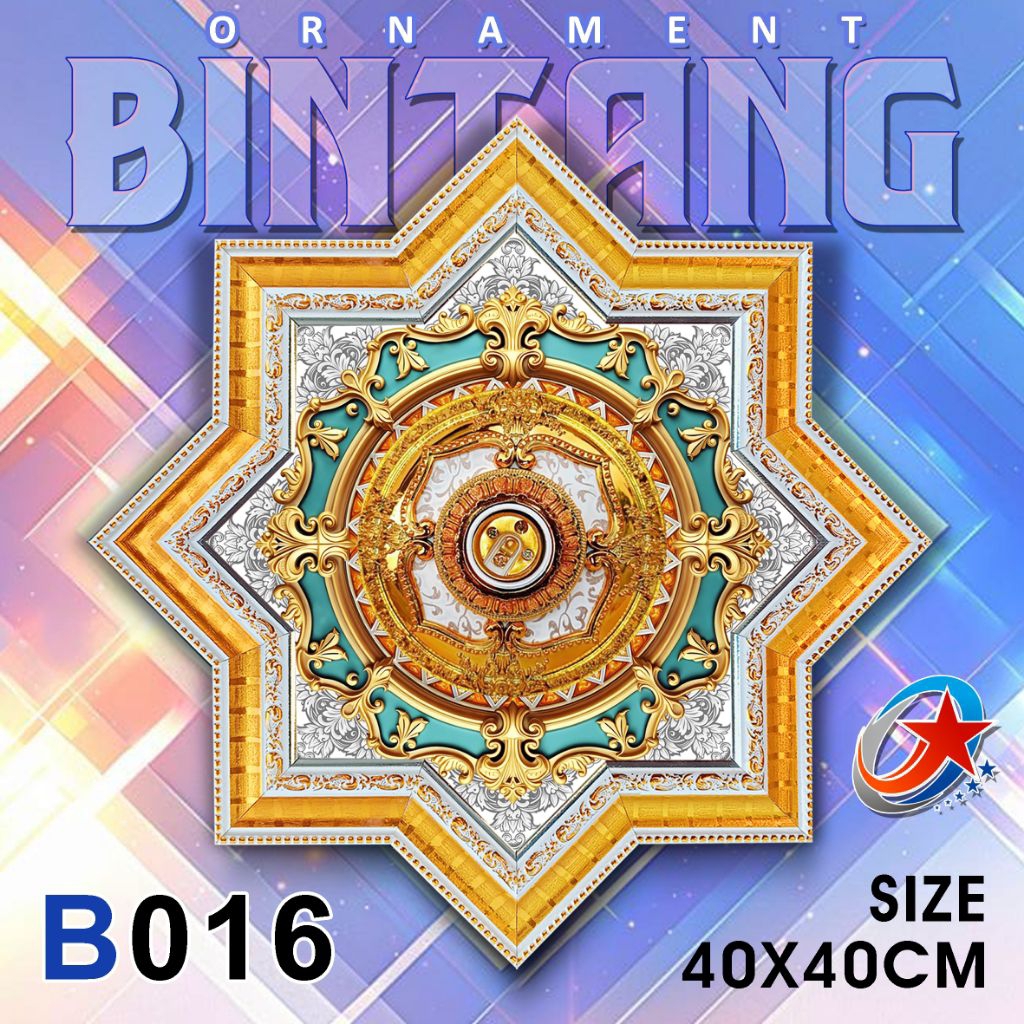 Ornamen lampu plafon PVC ukuran 40x40cm exclusive
