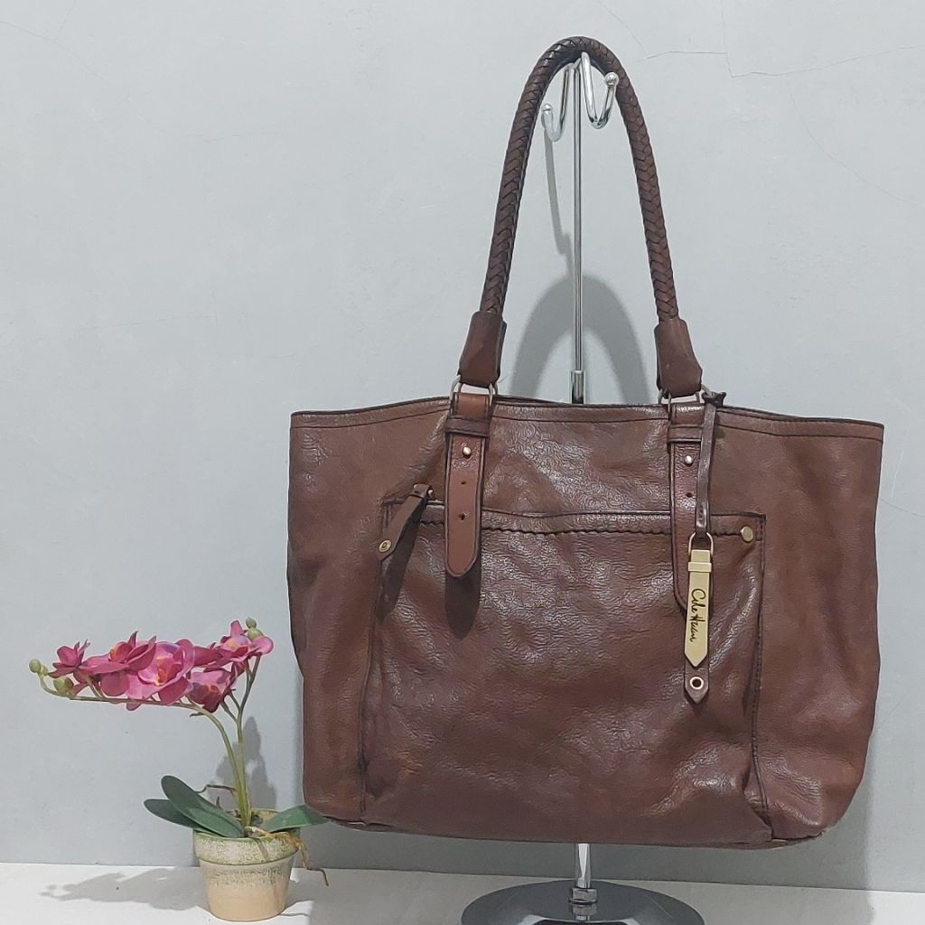 Cole Haan Tote Bag Vintage Kulit Asli