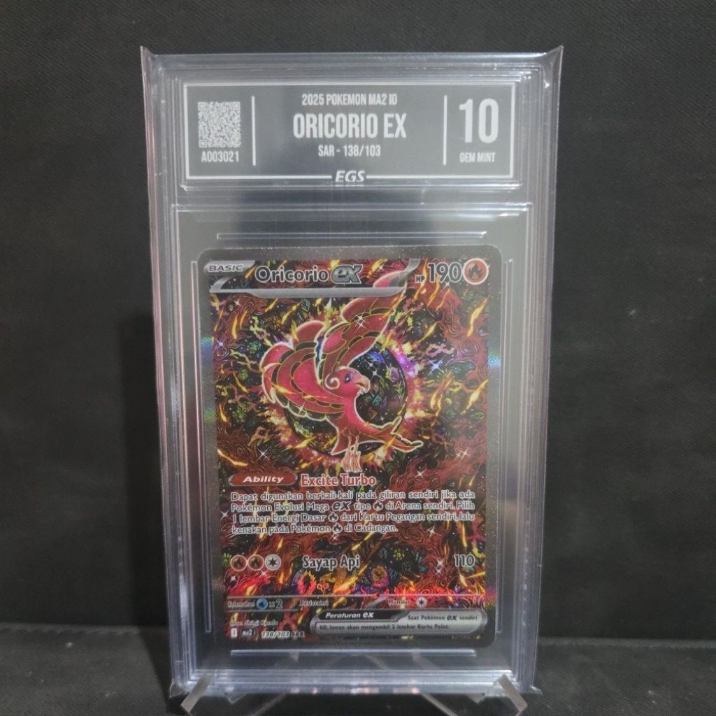 oricorio original sar kartu pokemon tcg egs 10 grading clear not psa tag slab