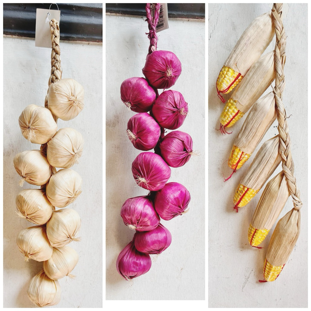 Hiasan dapur hiasan buah dan sayur artificial  buah palsu dekorasi resto dekorasi cafe bawang putih 