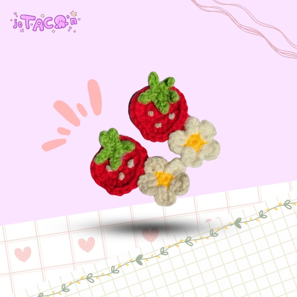 jepit rambut strawberry lucu