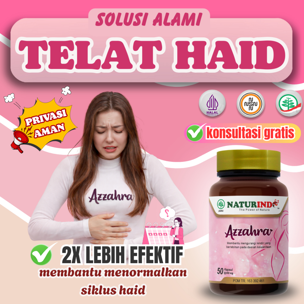 Obat Telat Haid Datang Bulan Pelancar haid tidak teratur Menstruasi Efek KB Hormonal Nyeri Haid Azza