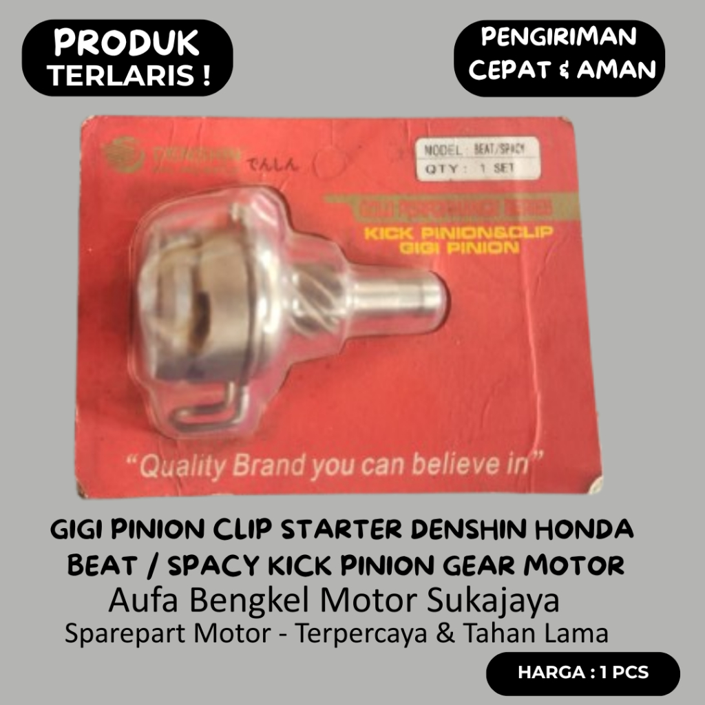 Gigi Pinion & Clip Starter Denshin Honda Beat / Spacy Kick Pinion Gear