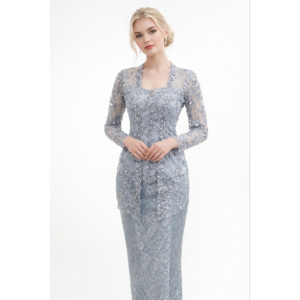 Kebaya Modern Wisuda Tunangan Silver 289
