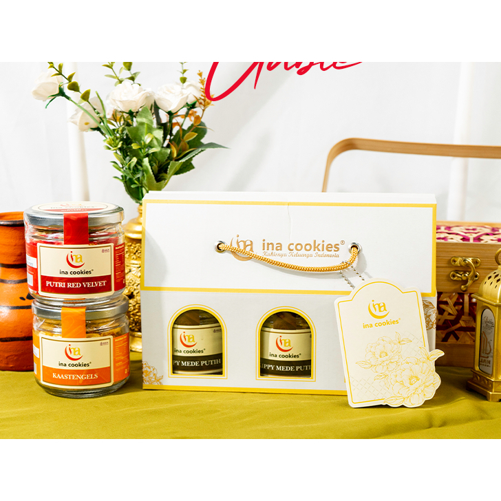 Hampers Gable Box Jar Ina Cookies Kue Kering Premium Isi 3 Toples