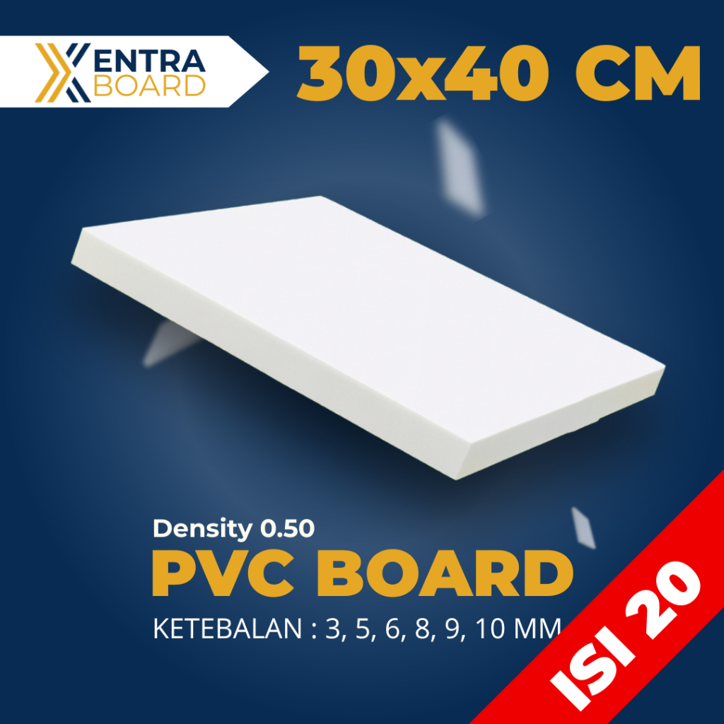 [PAKET 20 LEMBAR] Papan PVC | PVC Foam Board Putih 30 x 40 cm | Tebal 3mm/5mm/6mm/8mm/9mm/10mm | Ant