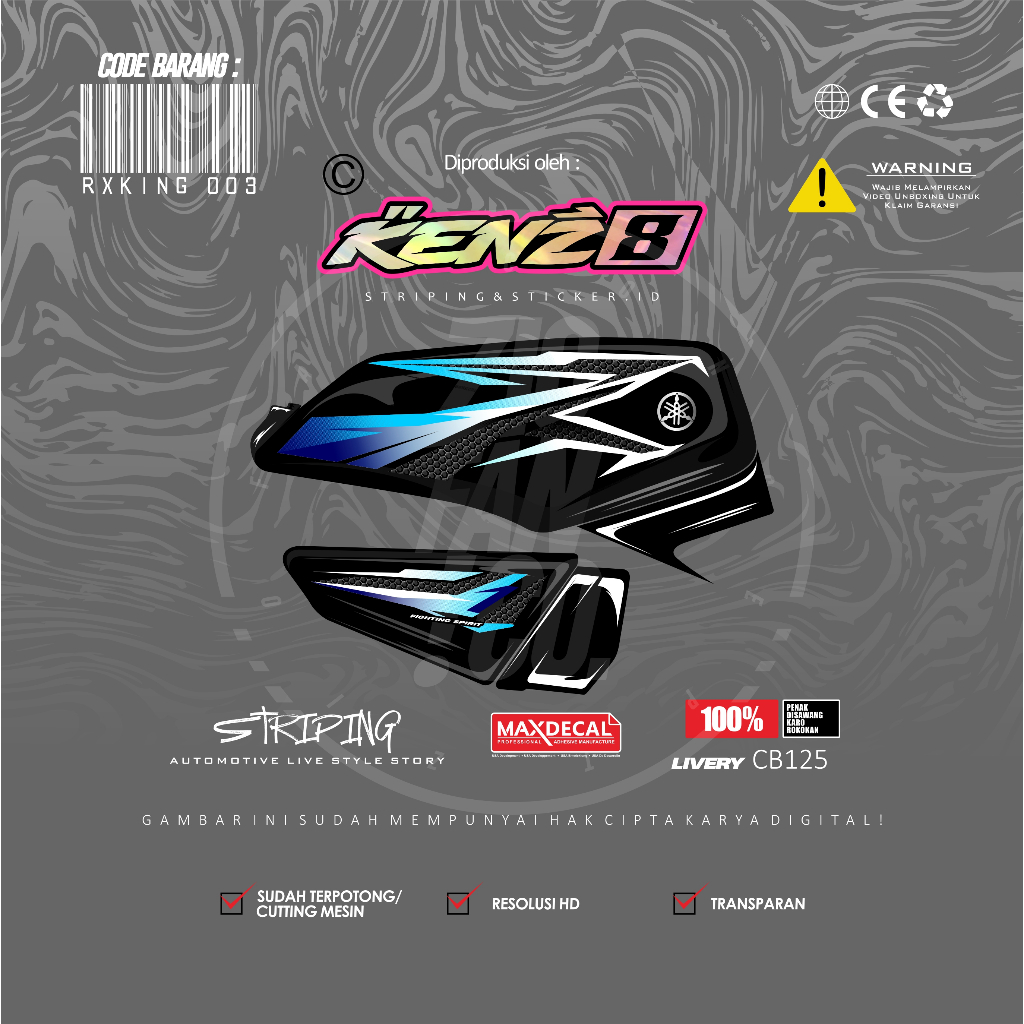 Striping rx king transparan striping rx king 2005 custom