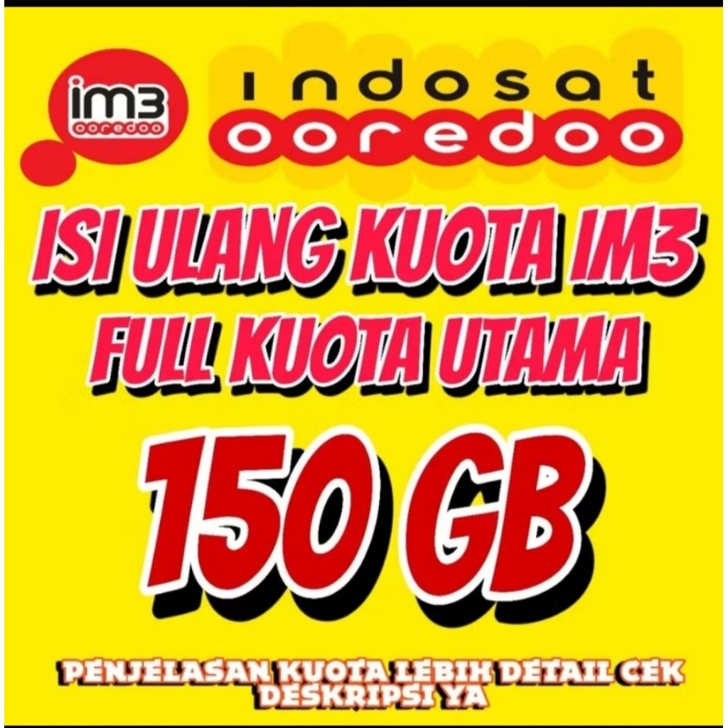 FLASH SALE kuota indosat 150gb, 200gb, 250gb 28hari