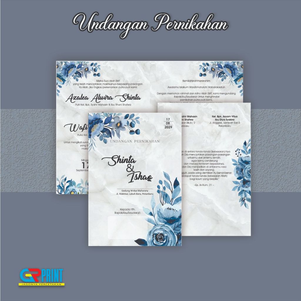 Surat Undangan Pernikahan ( 007 ) aestethic, vintage, elegan, unik, murah, mewah & fullcolour