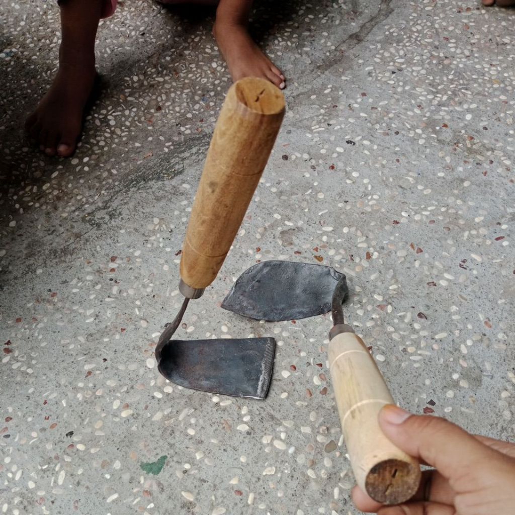 Wangkil miring, koret bahan plat baja, wangkil rumput