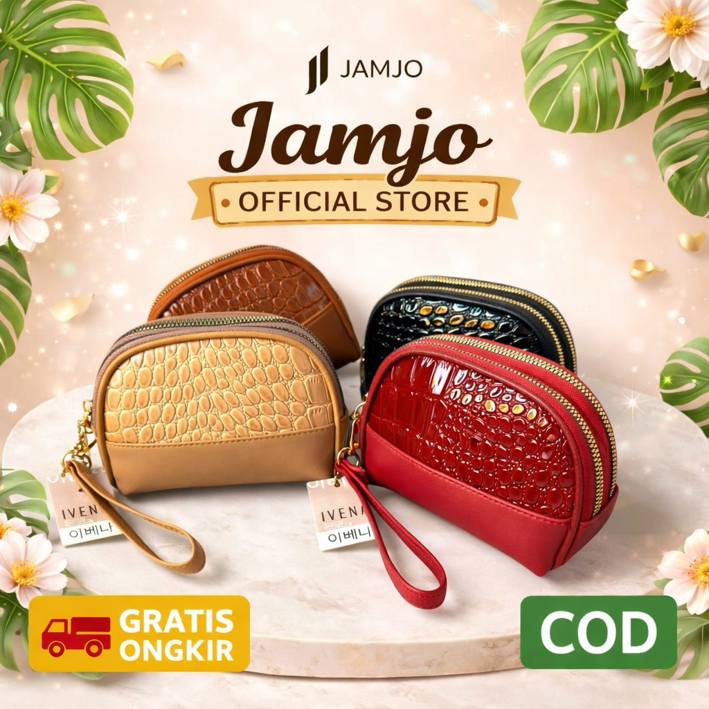 JAMJO - NIRIA POUCH UK BESAR DOMPET WANITA CROCO 2RUANG DOMPET SERBAGUNA