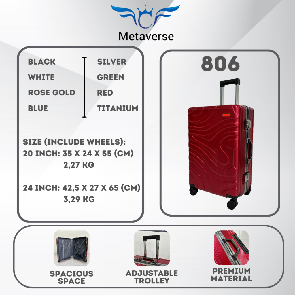 Koper 806 20" inch / 24" Inch Kabin Bagasi Ringan ABS