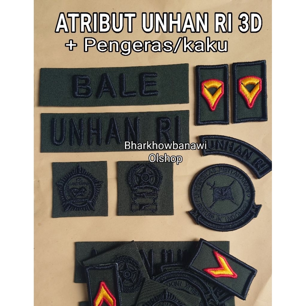 ATRIBUT BORDIR UNHAN RI 3D BORDIR TIMBUL PLUS PENGERAS RAPIH DAN KAKU