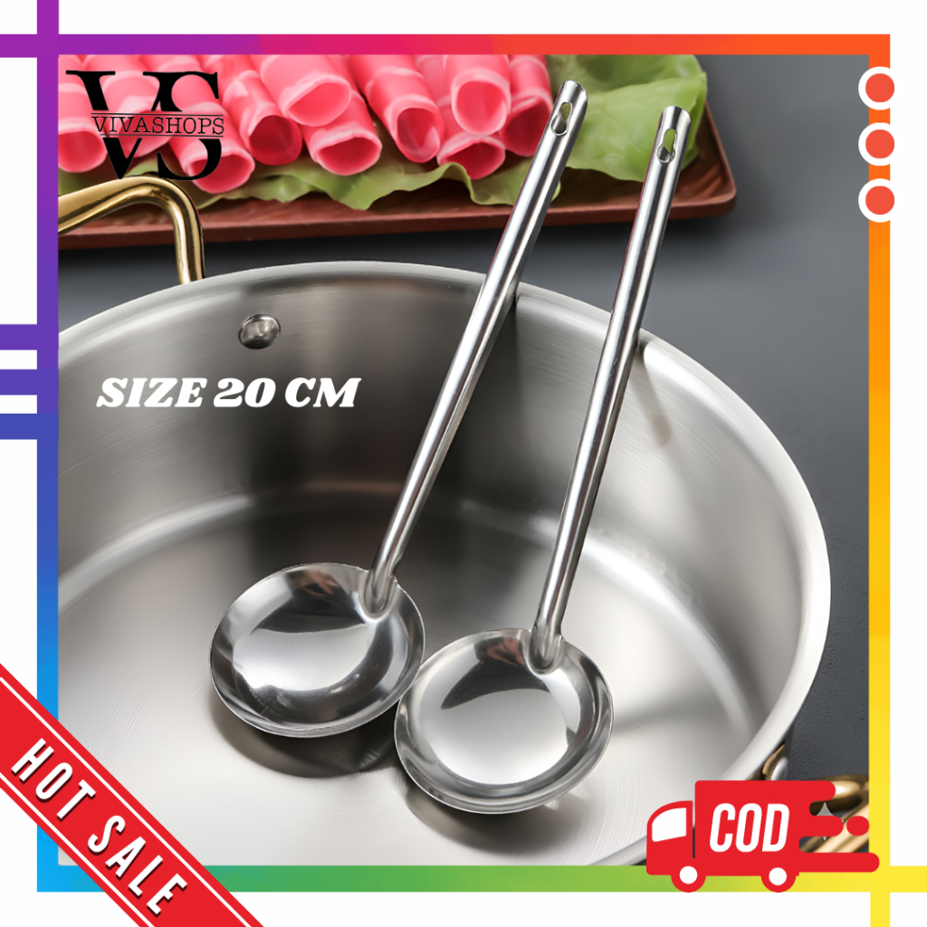Sendok Kuah Sayur Centong Ukuran 20 Cm / Centong Sayur Stainless Steel / Sendok Kuah Sayur Centong