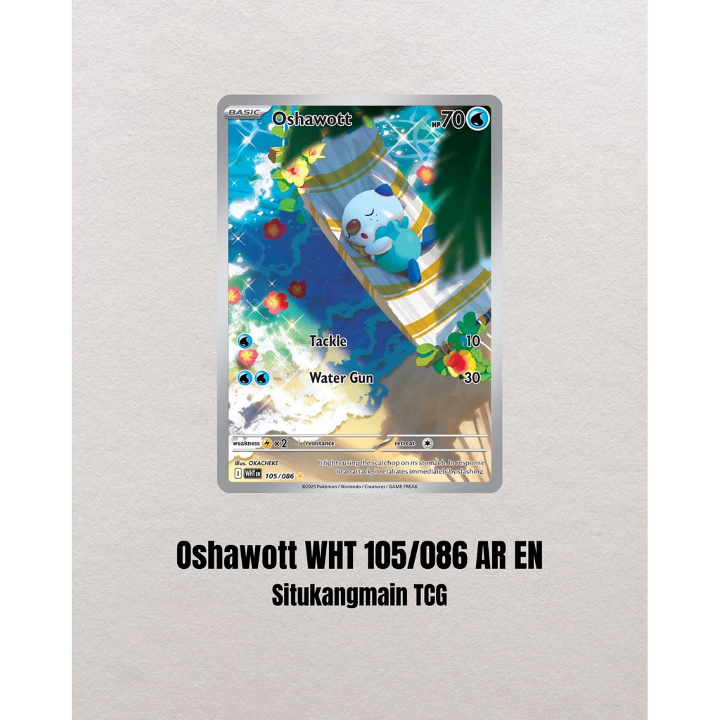 Pokemon Card Oshawott WHT 105/086 AR EN English TCG White Flare