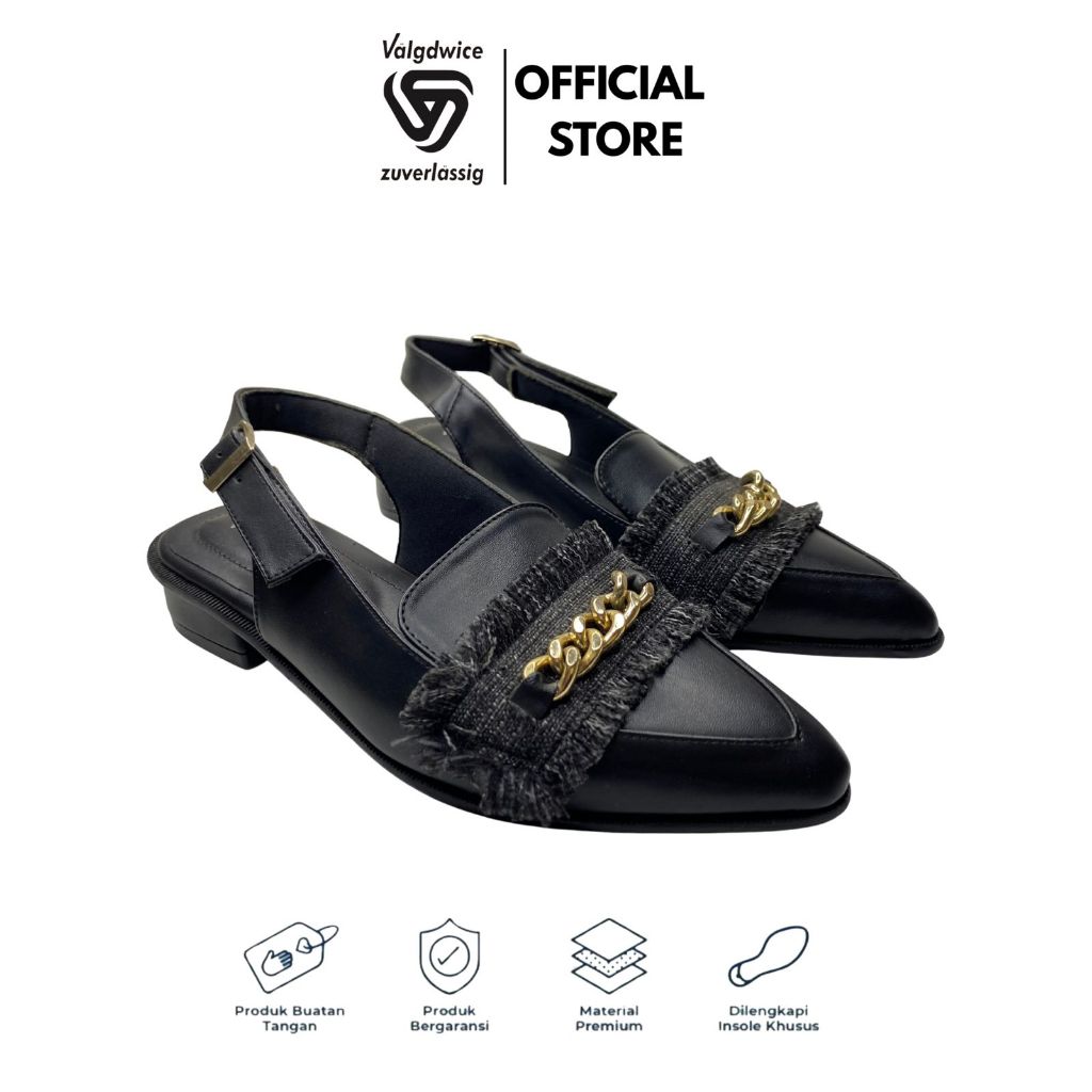 Valgdwice Official Store - Becca Series Sandal Flat Mules Wanita Empuk Elegan Ukuran 36-42