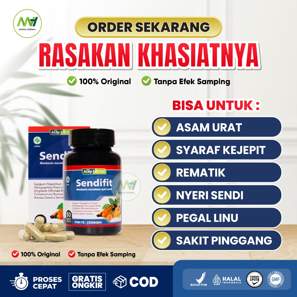 SendiFit Obat Asam Urat Sakit Lutut Rematik Syaraf Kejepit Nyeri Pinggang Encok Terjepit Saraf Pingg