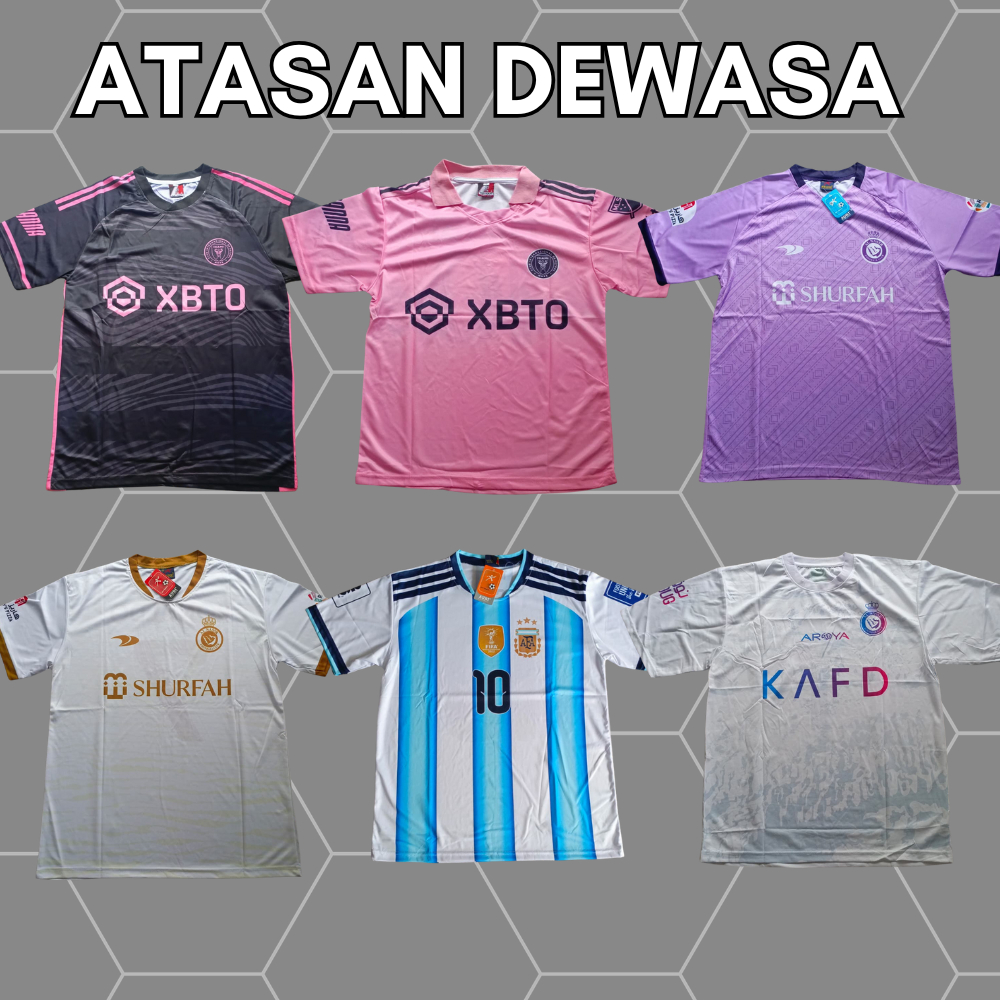 ATASAN BAJU BOLA DEWASA MESSI DAN RONALDO/ BAJU ATASAN JERSEY BOLA PRIA DEWASA
