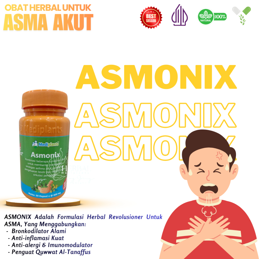 Mediplants Asmonix - Obat Asma - Herbal Asthma Meningkatkan Sirkulasi Pernapasan Anak Dewasa Ampuh