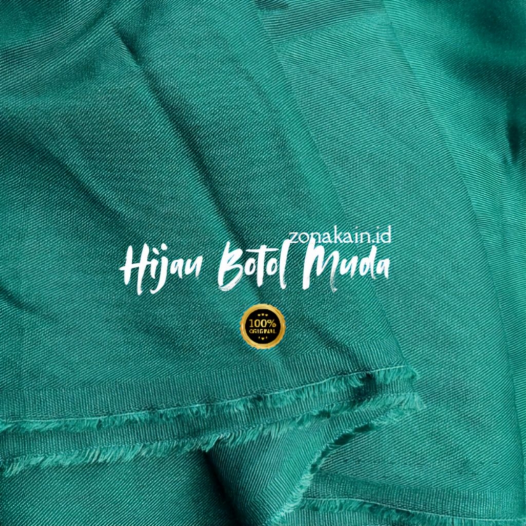 Kain Rayon Twill Premium Hijau Botol Muda (Tebal, Lembut, Kuat, Jatuh dan Adem) 100% Rayon Per 0,5 m