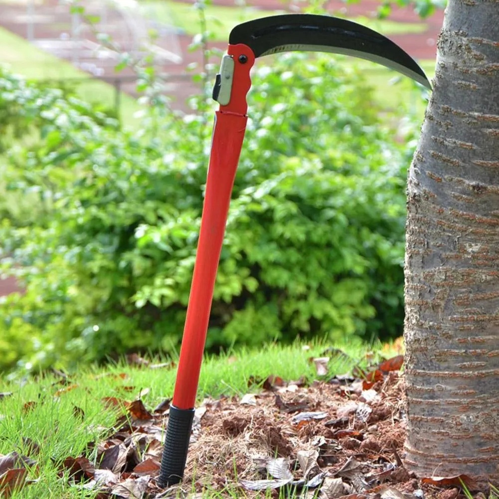 Sabit Lipat Baja Hand Scythe Alat Berkebun Pemotong Rumput Penyiang Rumput Taman Lipat Tbk
