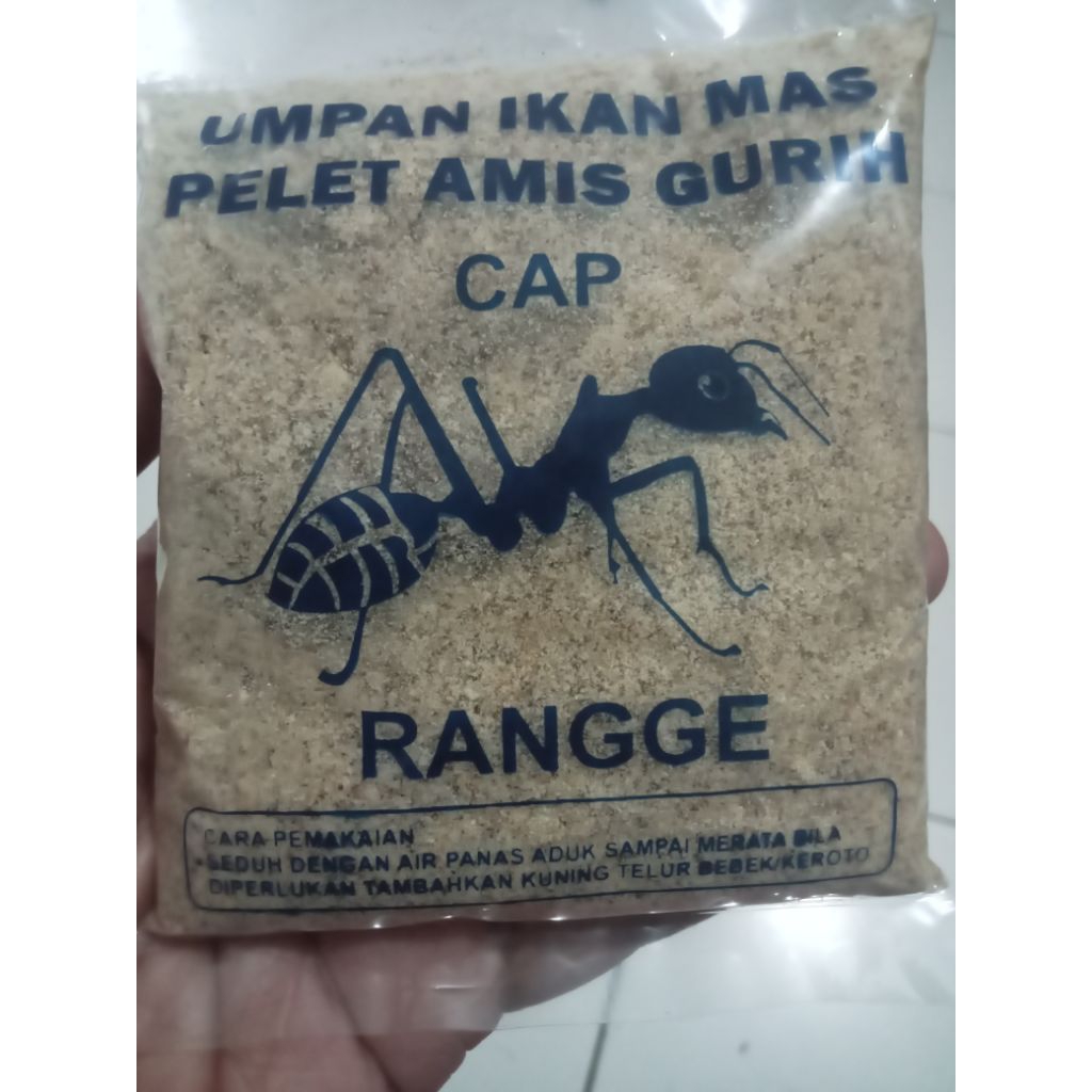 pelet rangge amis gurih  untuk mancing ikan mas dll