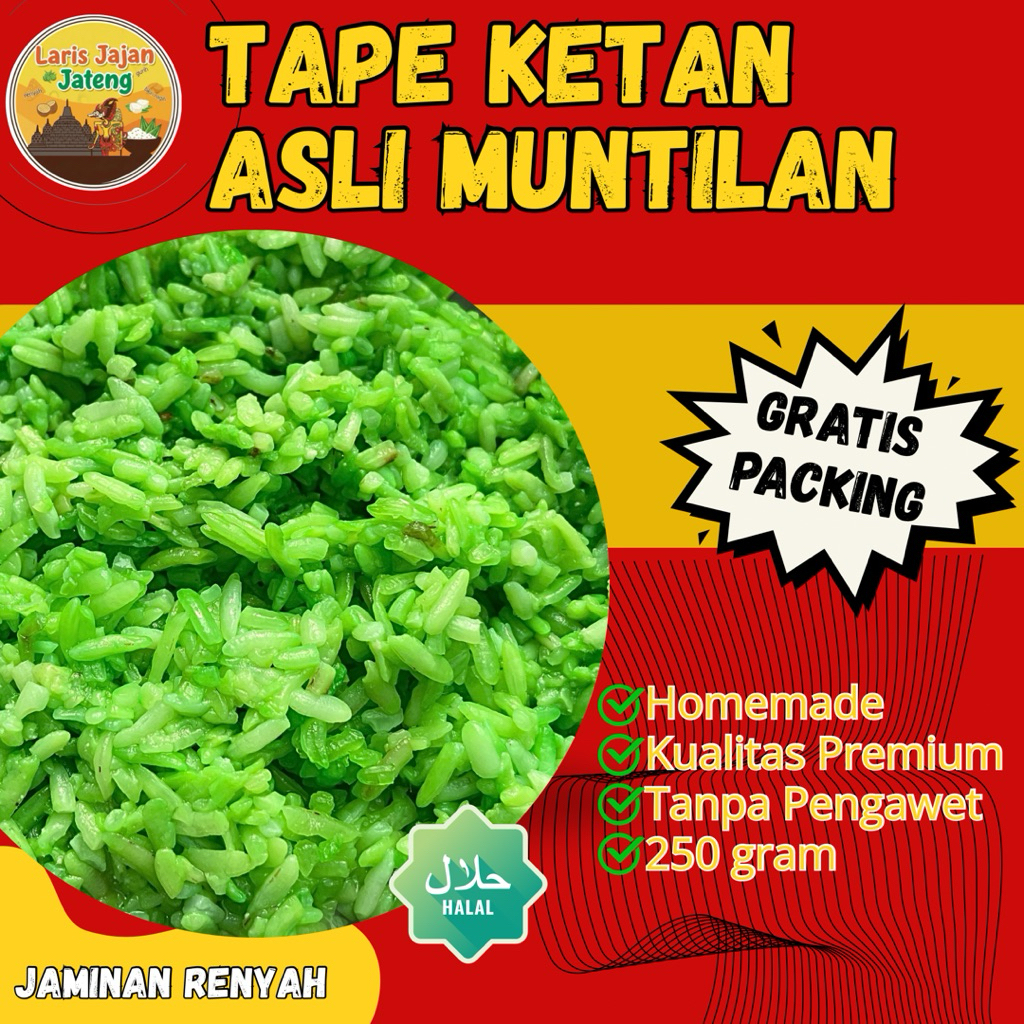 PROBIOTIK ALAMI - Tape Ketan Asli Muntilan | Tape Ketan Hijau | Tape Ketan Hitam | Snack Cemilan | J