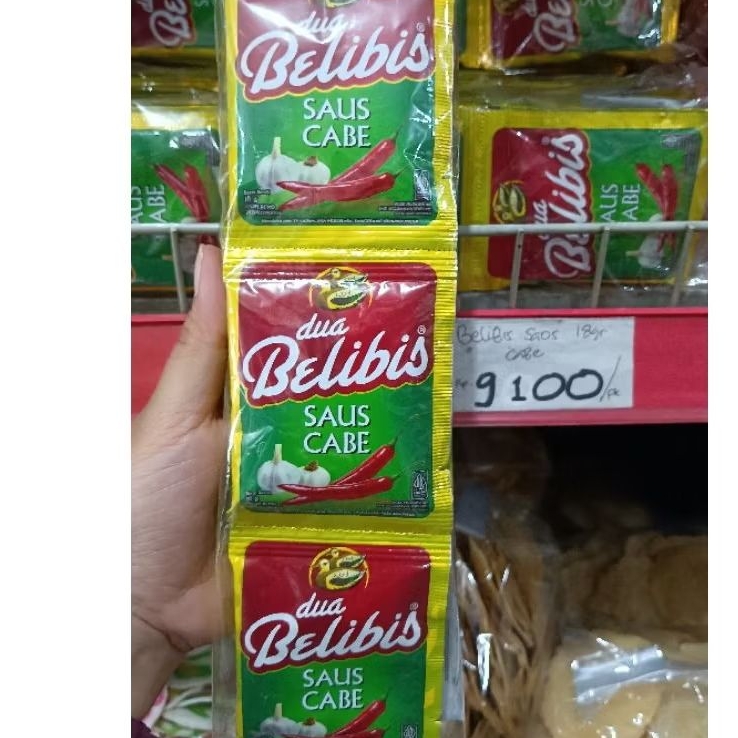 Promo saos cabe belibis sachet 18gram / saos dua belibis satu renteng murah