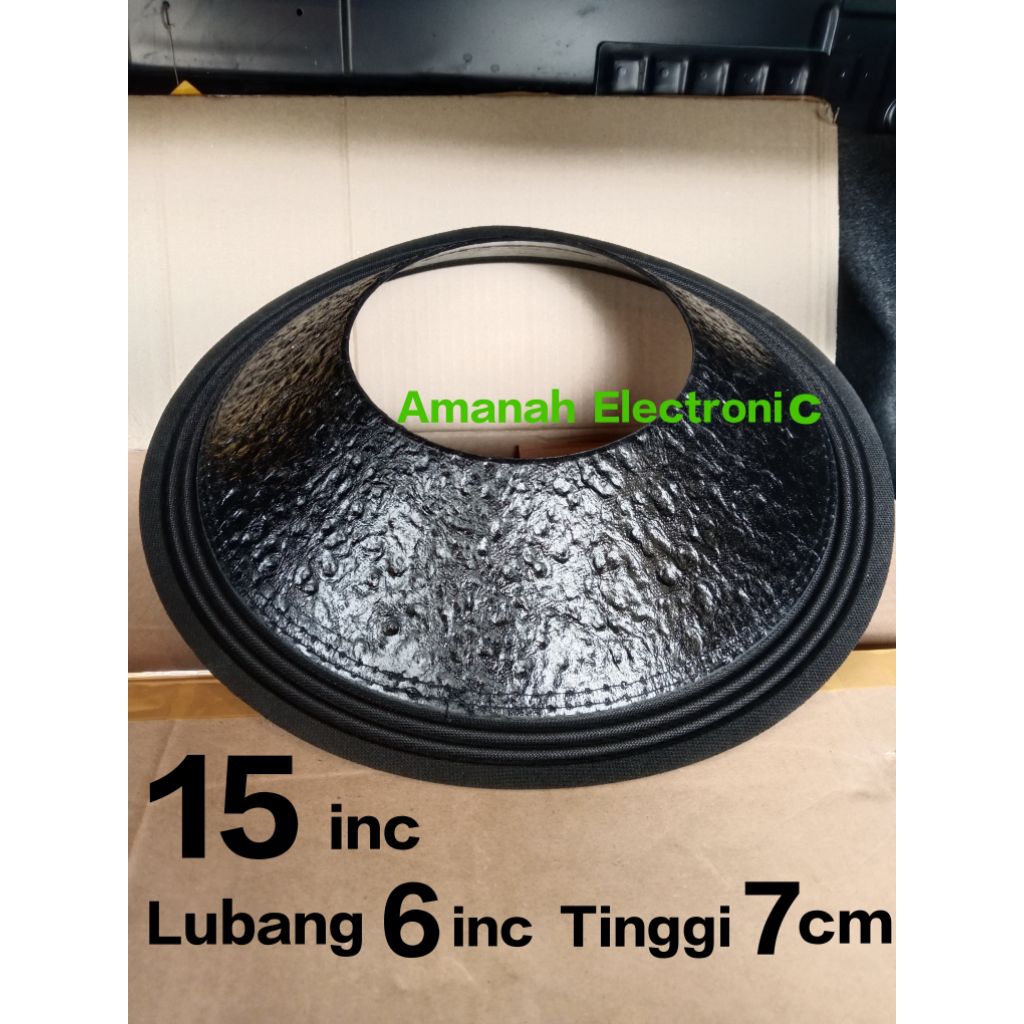 Daun kertas Speaker 15 inc Luang 6 inc Tinggi 7 cm Coating In out Ring3