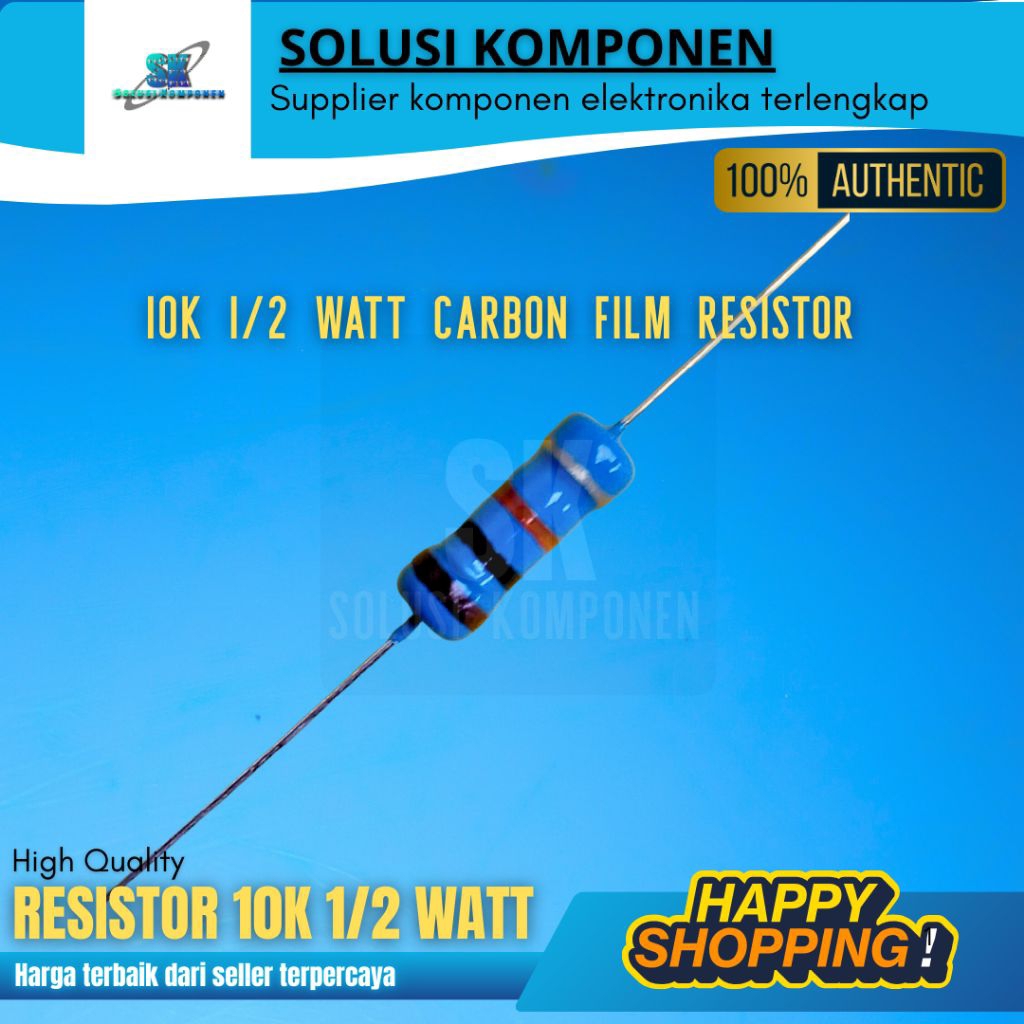 SK5-RESISTOR 10K 1/2 WATT/SETENGAH WATT Resistor 10k 1/2 watt