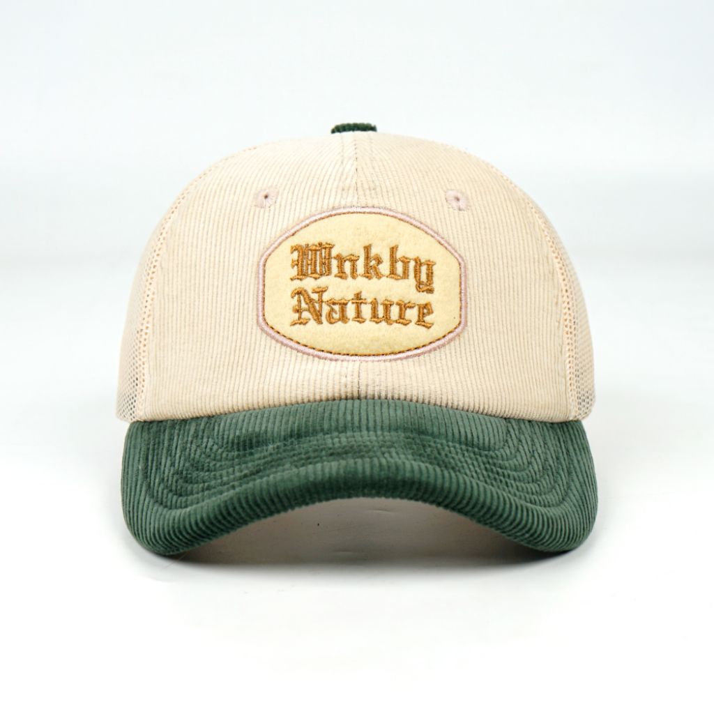 Wankbay Topi Trucker Distro Premium Corduroy Woodland Ivory