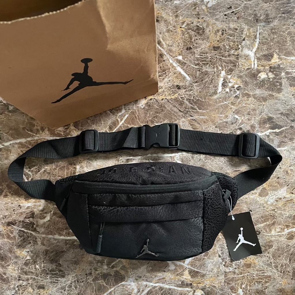 TAS WAISTBAG JORDAN RUPTURE BASIC MODEL ORIGINAL BLACK WHITE BAGS / TAS WAISTBAG PRIA WANITA / TAS W