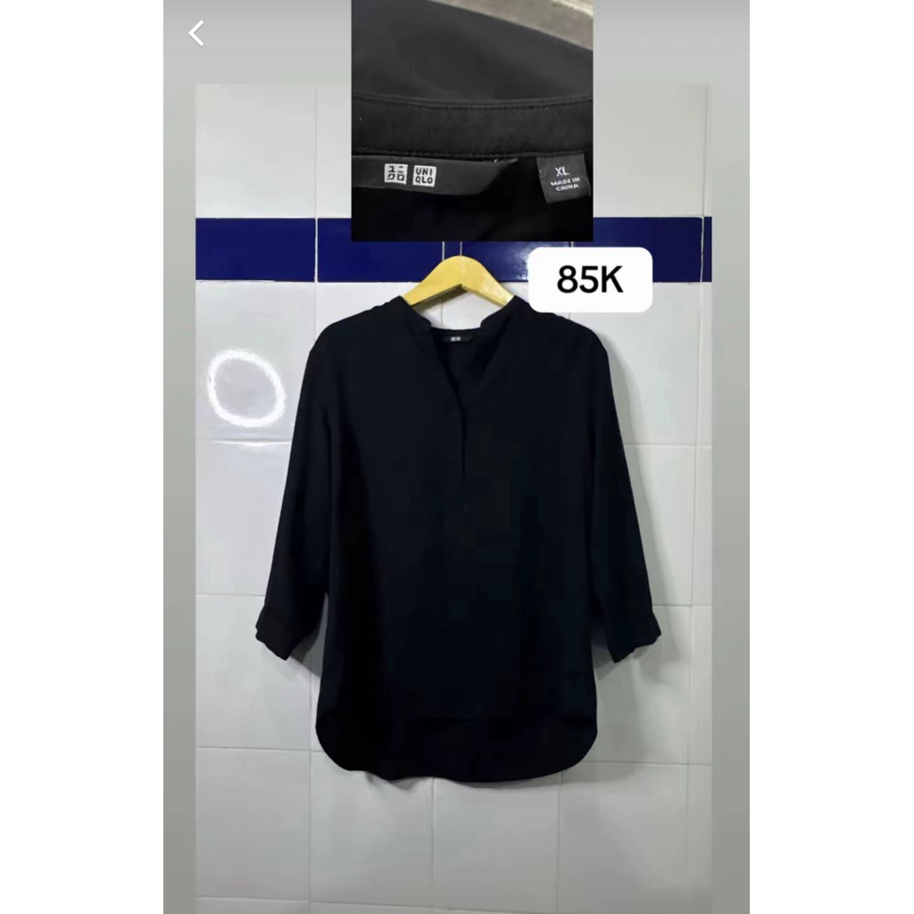 Kemeja uniqlo hitam size xl