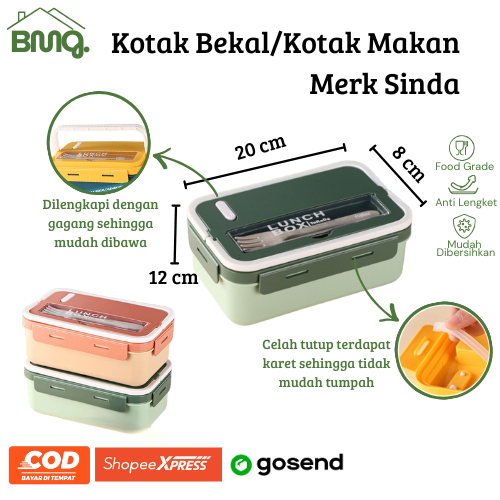 Kotak Makan Bekal Lunch Box Sinda/Kotak Bekal/Tempat Makan Plastik Sinda