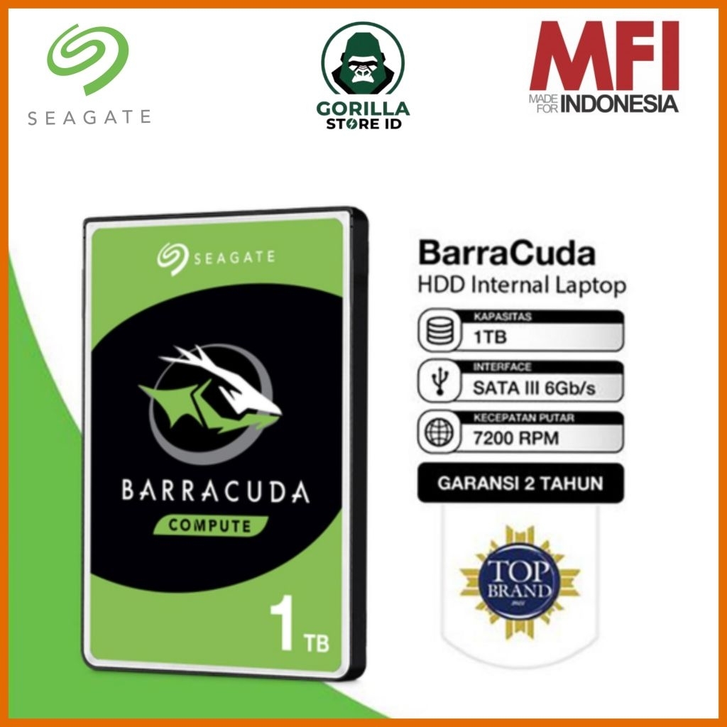 SEAGATE Barracuda HDD/ Hardisk Internal Laptop 1TB SATA 7200RPM (FS)