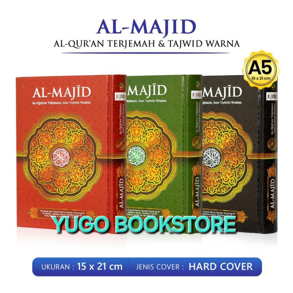 AL-QURAN AL-MAJID TERJEMAH DAN TAJWID WARNA ORIGINAL FULL COLOUR A 5