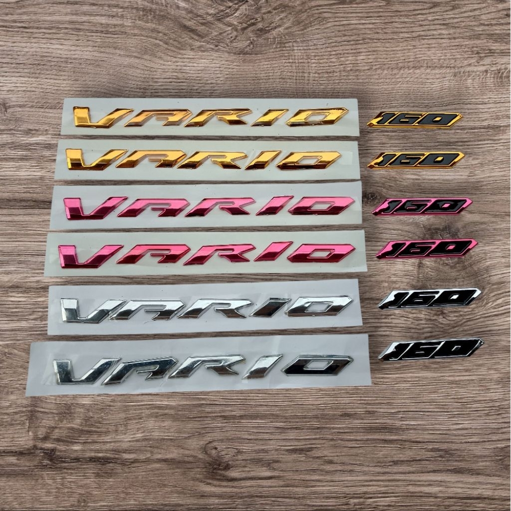 1 set emblem vario 160 ori ABS full chrome / emblem Honda vario 160 / variasi honda / vario 160