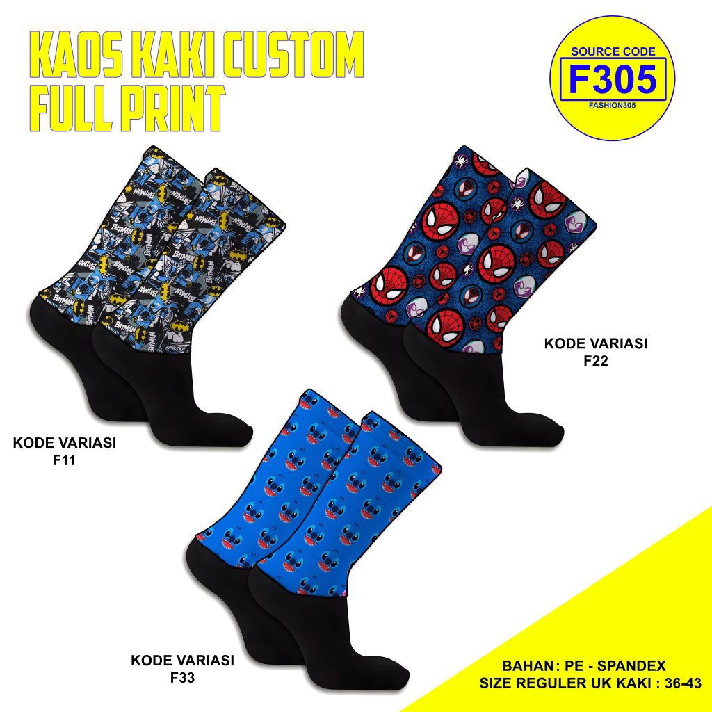 KAOS KAKI MOTIF KARTON CUSTOM KAOS KAKI