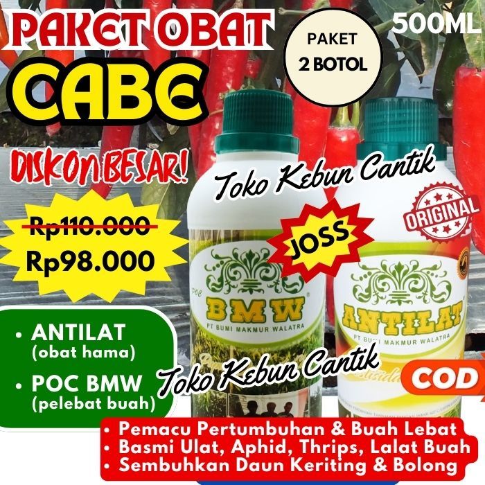 Pupuk Cabe Organik POC BMW + ANTILAT – Paket Lengkap Buat Cabe Lebat, Subur, dan Anti Semua Jenis Ha