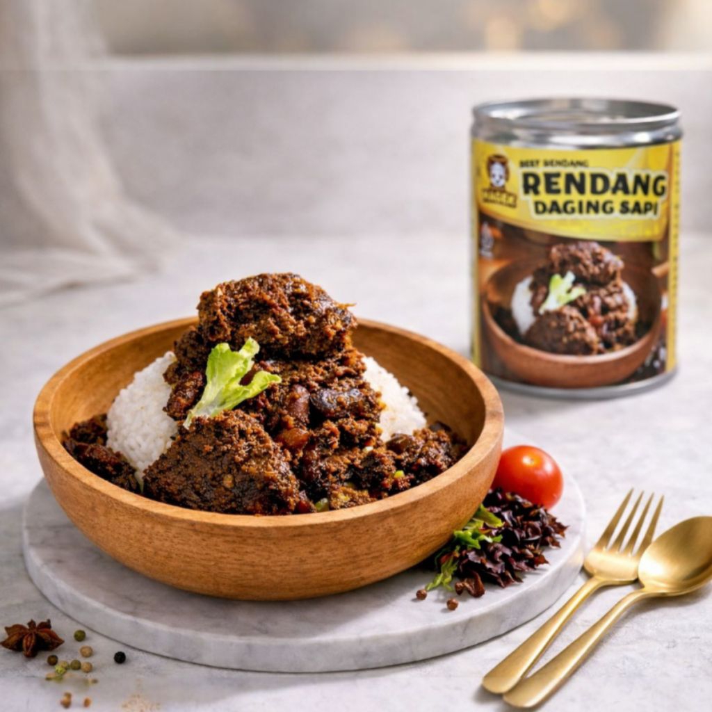 Rendang Daging Sapi Magek Khas Bukittinggi. Kaleng.