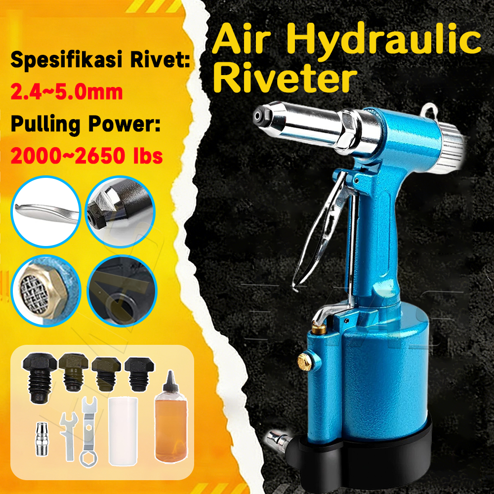 Pistol Rivet Pneumatic Tang Paku Rivet Otomatis  Riveter Udara Pneumatik Tang Ripet Mur Pneumatic Ta