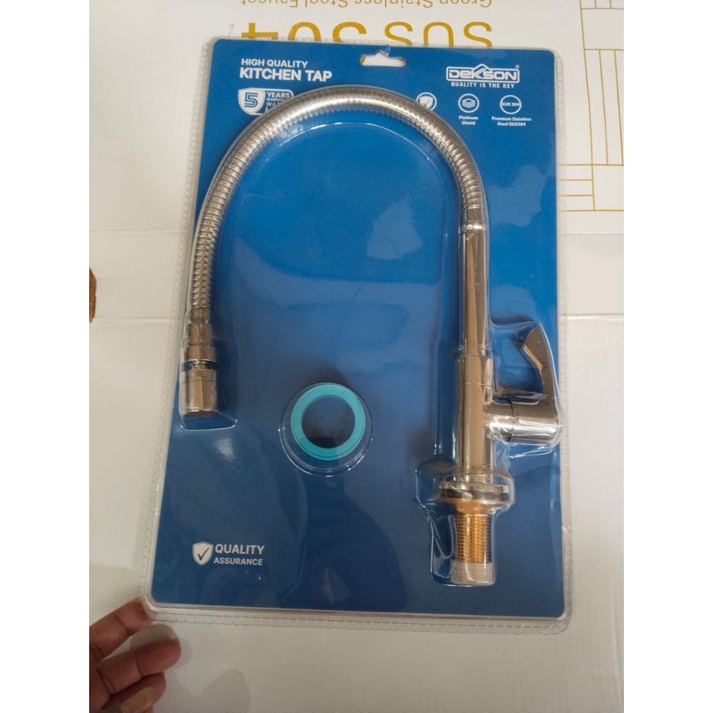 Kran sink flexible stainless kuningan dekson KTD-1001 cp ORIGINAL / Kran sink stainless kuningan dar