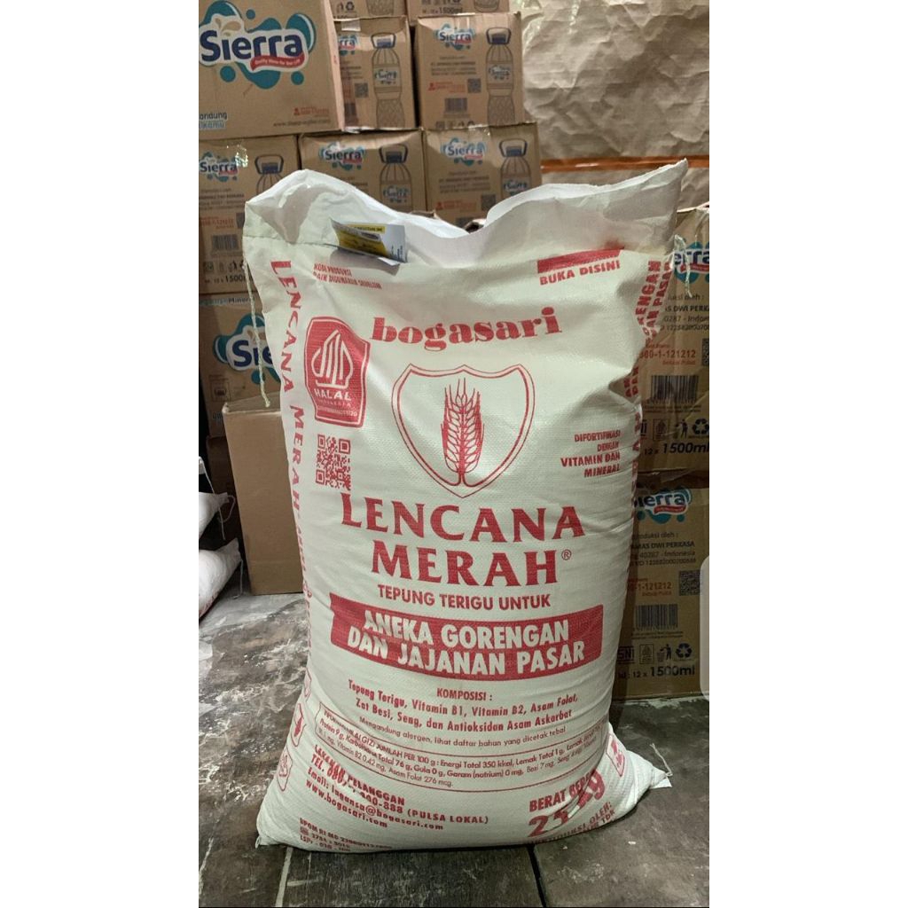1 karung isi 25 kg tepung terigu lencana merah/ payung harga murah grosir sembako bandung