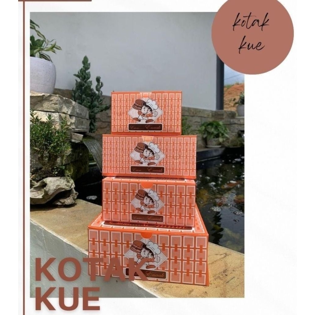 Box kue Kotak Motif  - Ramah Lingkungan, Food Grade