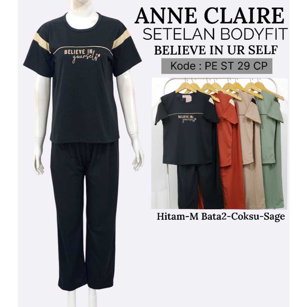 ANNE CLAIRE Setelan Lengan Pendek Celana Panjang BodyFIT BabyDoll BajuTidur Dewasa TBTHOME