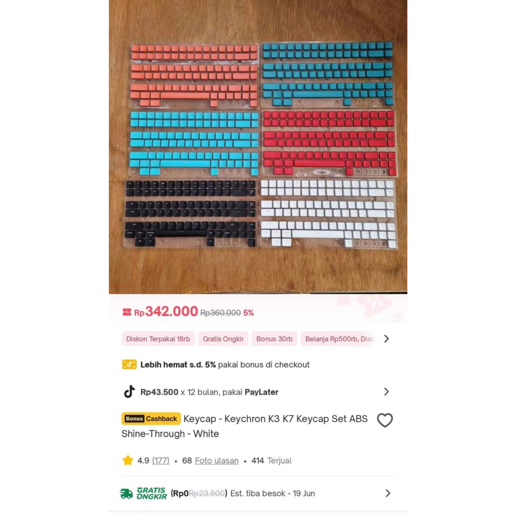 Keychron K3 Keycap Set Bahan ABS - Keycaps Low Profile